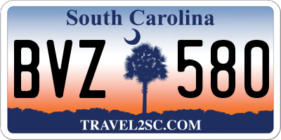 SC license plate BVZ580