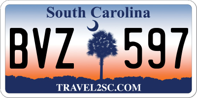 SC license plate BVZ597