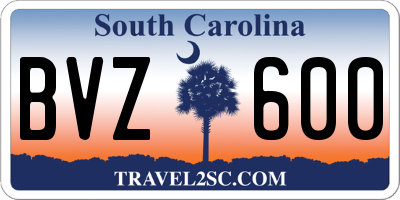 SC license plate BVZ600