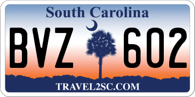 SC license plate BVZ602