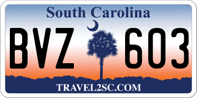 SC license plate BVZ603