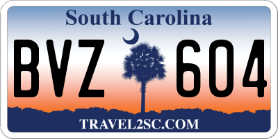 SC license plate BVZ604