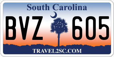SC license plate BVZ605