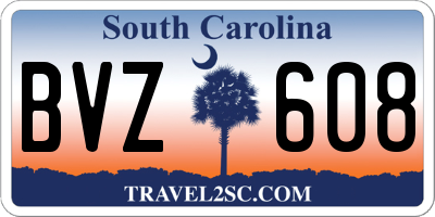 SC license plate BVZ608