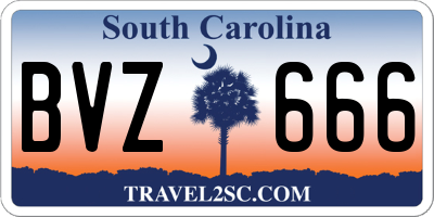 SC license plate BVZ666