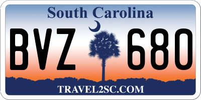 SC license plate BVZ680
