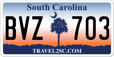 SC license plate BVZ703
