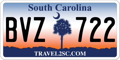 SC license plate BVZ722