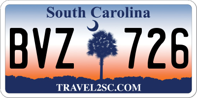 SC license plate BVZ726