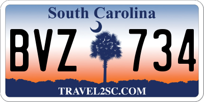 SC license plate BVZ734