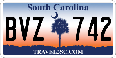 SC license plate BVZ742