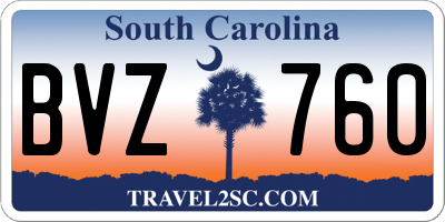SC license plate BVZ760