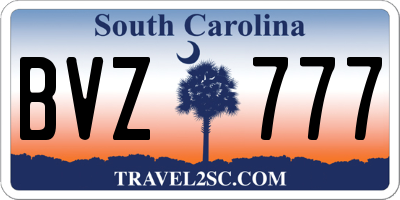 SC license plate BVZ777