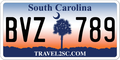 SC license plate BVZ789