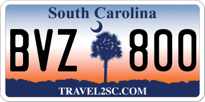 SC license plate BVZ800