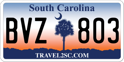 SC license plate BVZ803