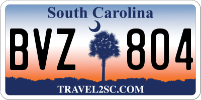 SC license plate BVZ804