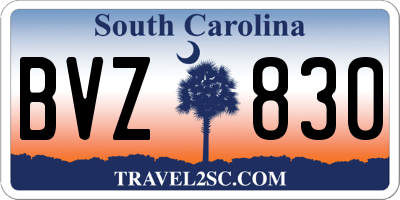 SC license plate BVZ830