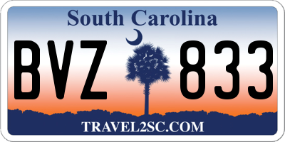 SC license plate BVZ833