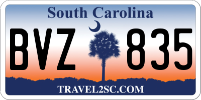 SC license plate BVZ835