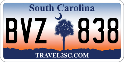 SC license plate BVZ838