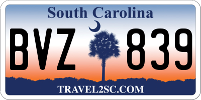 SC license plate BVZ839
