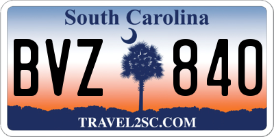 SC license plate BVZ840