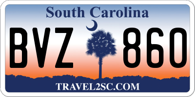 SC license plate BVZ860