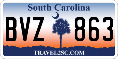 SC license plate BVZ863