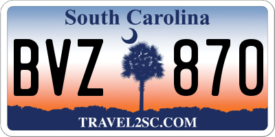 SC license plate BVZ870