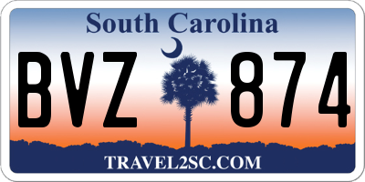 SC license plate BVZ874