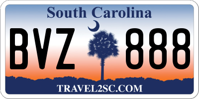 SC license plate BVZ888