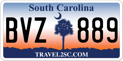 SC license plate BVZ889