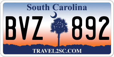 SC license plate BVZ892