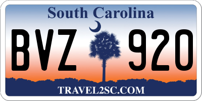 SC license plate BVZ920
