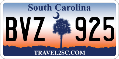 SC license plate BVZ925