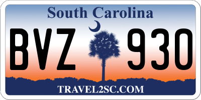SC license plate BVZ930