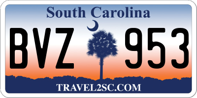SC license plate BVZ953