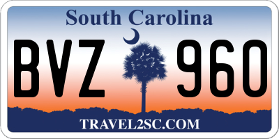 SC license plate BVZ960