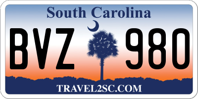 SC license plate BVZ980