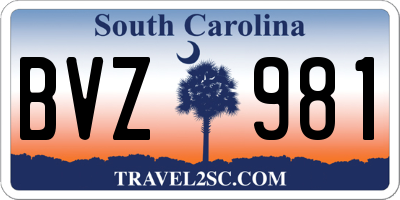 SC license plate BVZ981
