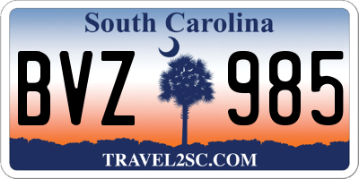 SC license plate BVZ985