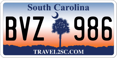 SC license plate BVZ986