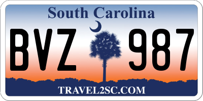 SC license plate BVZ987