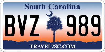 SC license plate BVZ989