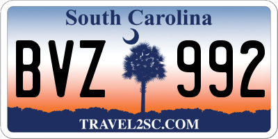 SC license plate BVZ992