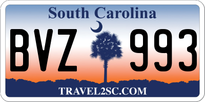 SC license plate BVZ993