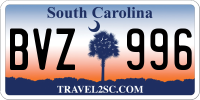 SC license plate BVZ996
