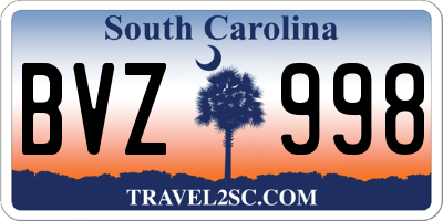 SC license plate BVZ998