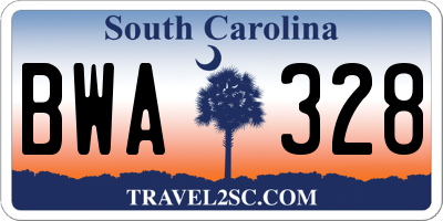 SC license plate BWA328
